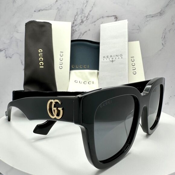 Gucci Accessories - New Gucci Sunglasses Black Gold Square